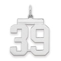 Sterling/Silver Rhodium-plated Polished Number 39 Charm