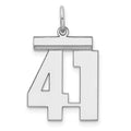 Sterling/Silver Rhodium-plated Polished Number 41 Charm