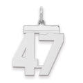 Sterling/Silver Rhodium-plated Polished Number 47 Charm
