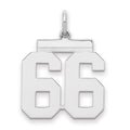 Sterling/Silver Rhodium-plated Polished Number 66 Charm