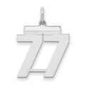 Sterling/Silver Rhodium-plated Polished Number 77 Charm