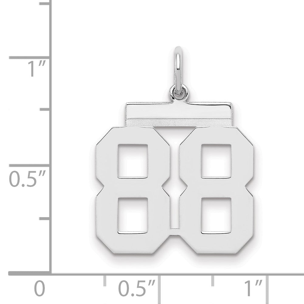 Sterling/Silver Rhodium-plated Polished Number 88 Charm