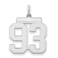 Sterling/Silver Rhodium-plated Polished Number 93 Charm