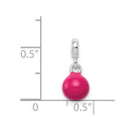 Sterling Silver Hot Pink Enamel Bead Enhancers
