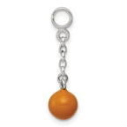 Sterling Silver Yellow Enameled Bead 1/2in Dangle Enhancer