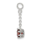 Sterling Silver Dark Red CZ 1/2in Dangle Enhancer