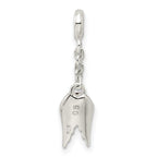 Sterling Silver Red Enameled Heart w/ Wings 1/2in Dangle Enhancer