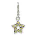 Sterling Silver Green CZ Star 1/2in Dangle Enhancer