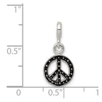 Sterling Silver Enameled Peace Symbol Enhancer