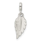 Sterling Silver Green Enameled Leaf Enhancer