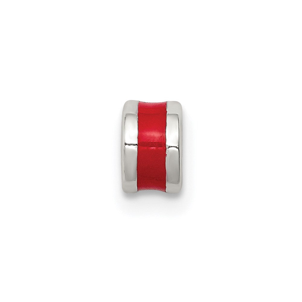 Sterling Silver Red Enameled Spacer Enhancer