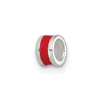 Sterling Silver Red Enameled Spacer Enhancer