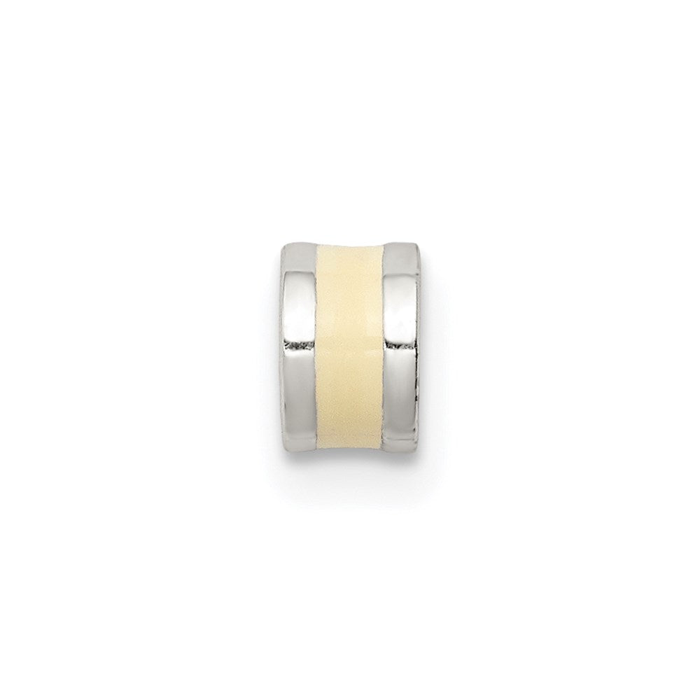 Sterling Silver Cream Enameled Spacer Enhancer