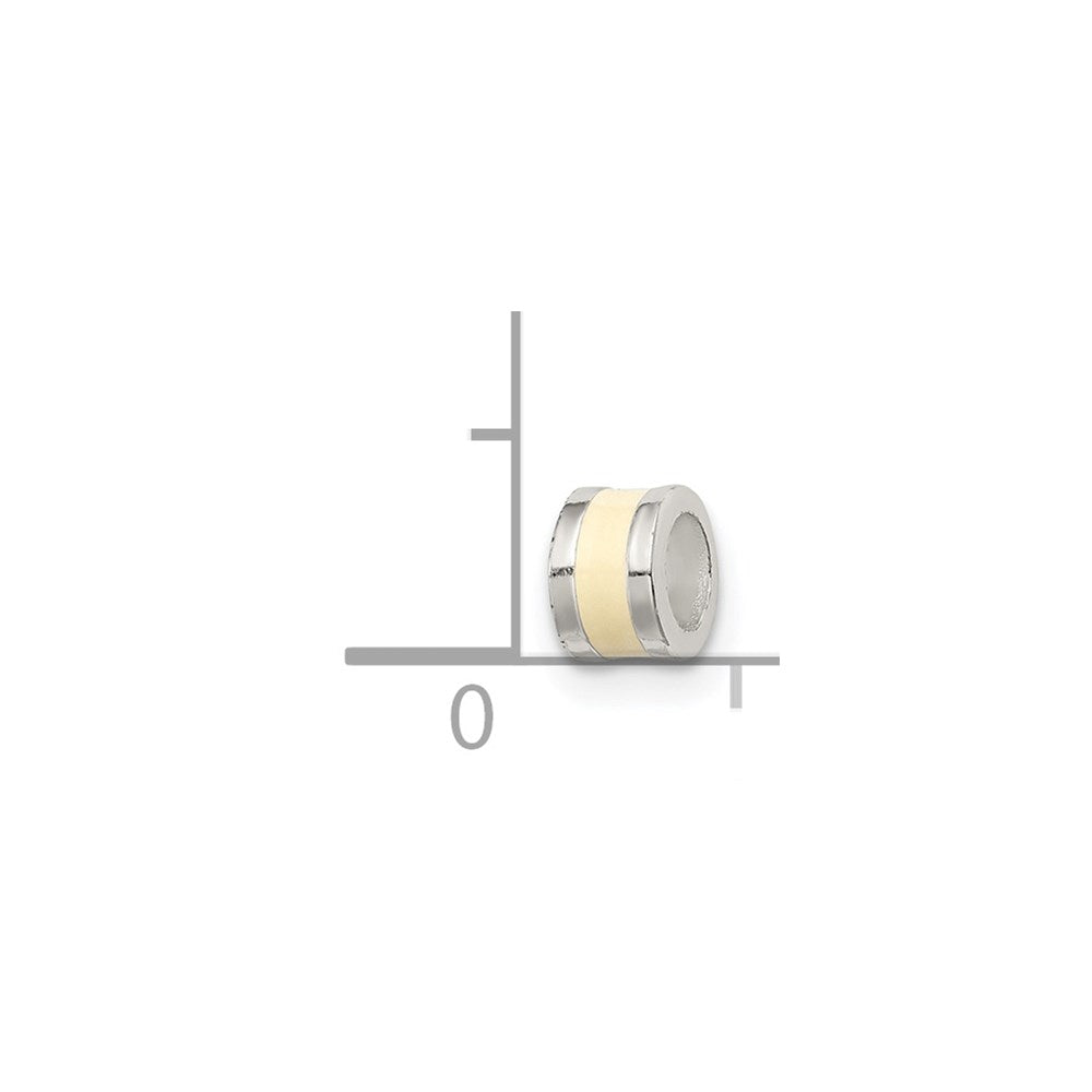 Sterling Silver Cream Enameled Spacer Enhancer
