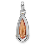 Sterling Silver & Vermeil Rhodium-plated Champagne CZ Pendant