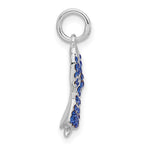 Sterling Silver Polished Blue Stellux Crystal Angel Pendant