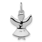 Sterling Silver Polished Blue Stellux Crystal Angel Pendant