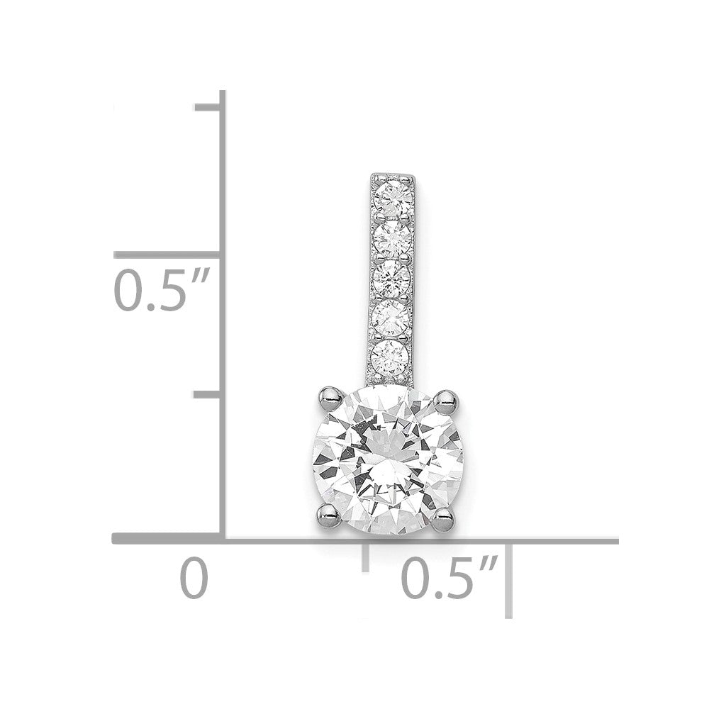 Sterling Silver Rhodium-plated CZ Pendant