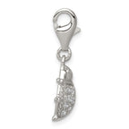 Sterling Silver Rhodium-plated CZ Lady Bug Charm