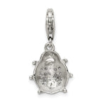 Sterling Silver Rhodium-plated CZ Lady Bug Charm