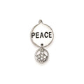 Sterling Silver Peace Sign CZ Pendant