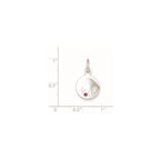 Sterling Silver Hope w/Pink CZ Disc Charm