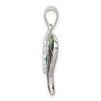 Sterling Silver Rhodium-plated Abalone Butterfly Pendant