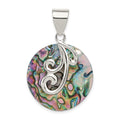 Sterling Silver Round Abalone Pendant