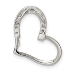 Sterling Silver Rhodium-plated CZ Heart Pendant