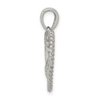 Sterling Silver Rhodium-plated CZ Love Heart Pendant
