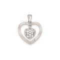 Sterling Silver CZ Heart Pendant
