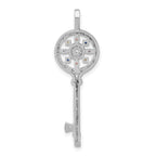 Sterling Silver Multicolor CZ Key Pendant