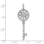 Sterling Silver Multicolor CZ Key Pendant