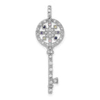 Sterling Silver Multicolor CZ Key Pendant