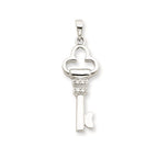 Sterling Silver CZ Key Pendant