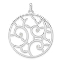 Sterling Silver White CZ Fancy Round Pendant
