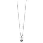 White Night Sterling Silver Rhodium-plated Black Diamond Love Knot 18 Inch Necklace with 2 Inch Extender