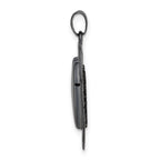 Sterling Silver Black Ceramic-plated Crystal Heart Pendant