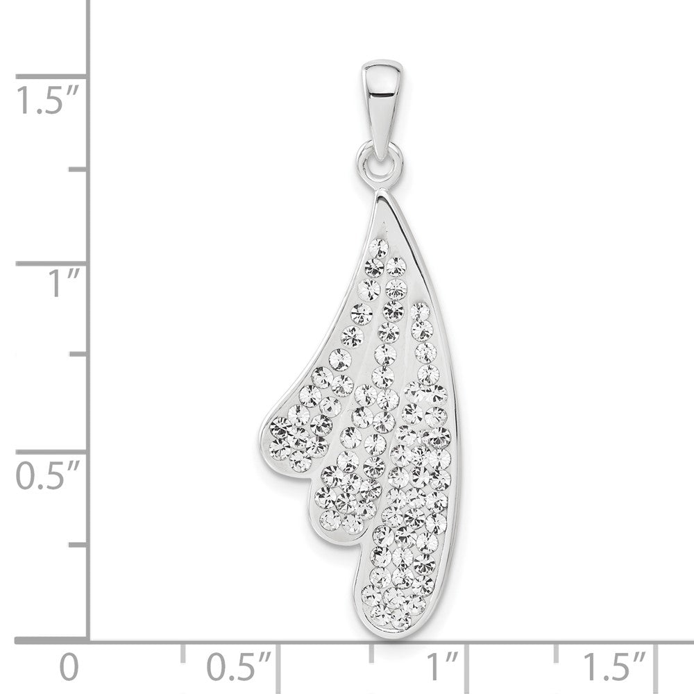 Sterling Silver Stellux White Crystal Wing Pendant
