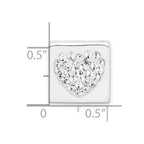 Sterling Silver Stellux Crystal Heart Square Slide Pendant