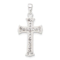 Sterling Silver White Stellux Crystal Cross Pendant