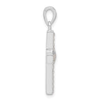 Sterling Silver Stellux Crystal and White Cross Pendant