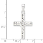 Sterling Silver Stellux Crystal and White Cross Pendant