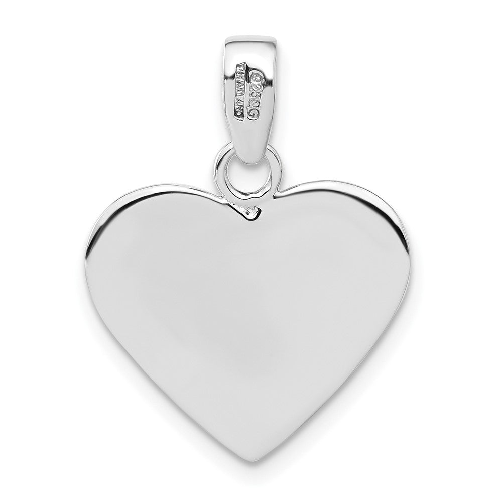 Sterling Silver Rhodium & Ferido Stellux Crystal Floral Heart Pendant