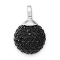 Sterling Silver Stellux Black Crystal Ball Pendant