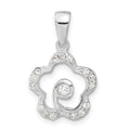Sterling Silver CZ Flower Pendant