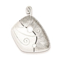 Sterling Silver CZ & Matte Curl Pendant