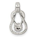 Sterling Silver CZ & Teardrop Pendant