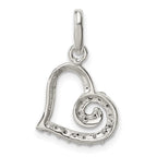 Sterling Silver CZ Heart Pendant