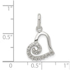 Sterling Silver CZ Heart Pendant